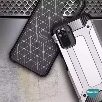 Microsonic Xiaomi Poco M5s Kılıf Rugged Armor Kırmızı