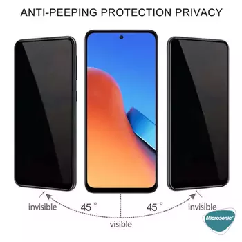 Microsonic Xiaomi Redmi Note 13 Pro 5G Privacy 5D Gizlilik Filtreli Cam Ekran Koruyucu Siyah