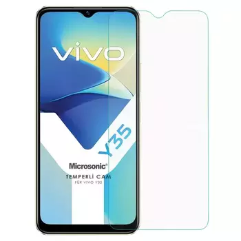 Microsonic Vivo Y35 Tempered Glass Cam Ekran Koruyucu