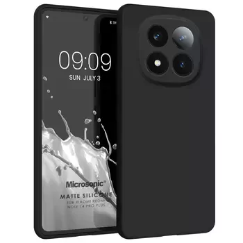 Microsonic Matte Silicone Xiaomi Redmi Note 14 Pro Plus Kılıf Siyah