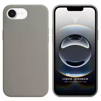 Microsonic Apple iPhone 16e Kılıf Liquid Lansman Silikon Taş Gri