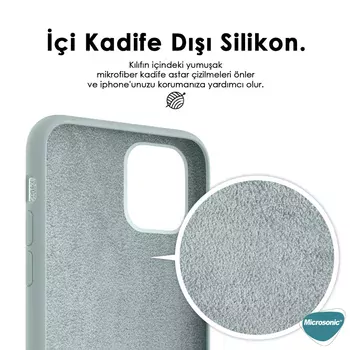 Microsonic Apple iPhone 16e Kılıf Liquid Lansman Silikon Taş Gri