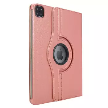 Microsonic Apple iPad Pro 11`` 2022 4. Nesil Kılıf (A2759-A2435-A2761-A2762) 360 Rotating Stand Deri Rose Gold