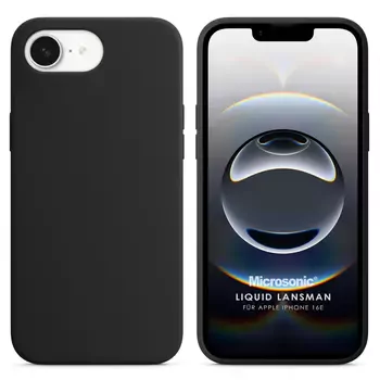 Microsonic Apple iPhone 16e Kılıf Liquid Lansman Silikon Siyah