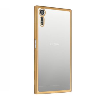 CaseUp Sony Xperia XZ Lazer Kesim Silikon Kılıf Gold