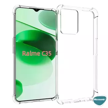 Microsonic Realme C35 Kılıf Anti Shock Silikon Şeffaf