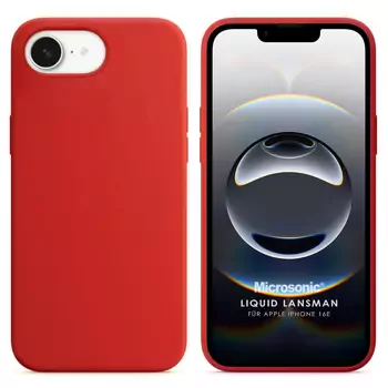 Microsonic Apple iPhone 16e Kılıf Liquid Lansman Silikon Kırmızı