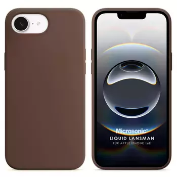 Microsonic Apple iPhone 16e Kılıf Liquid Lansman Silikon Kahverengi