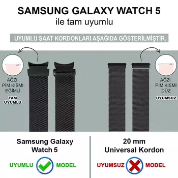 Microsonic Samsung Galaxy Watch 5 Pro 45mm Kordon Milano Loop Gümüş