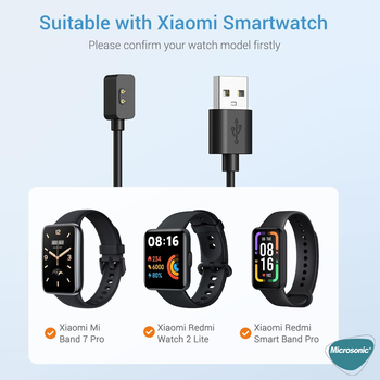 Microsonic Xiaomi Poco Watch Manyetik USB Şarj Kablosu Siyah