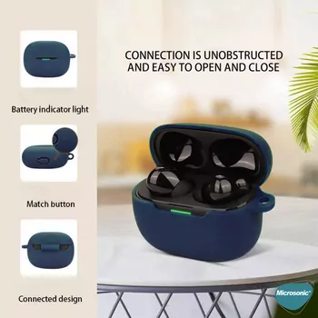 Microsonic Xiaomi Redmi Buds 6 Lite Kılıf Askılı Mat Silikon Lila