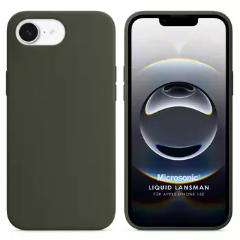 Microsonic Apple iPhone 16e Kılıf Liquid Lansman Silikon Haki