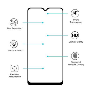 Microsonic Samsung Galaxy A20S Kavisli Temperli Cam Ekran Koruyucu Film Siyah