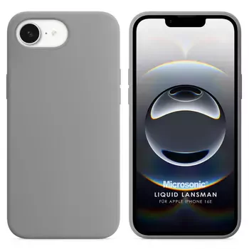 Microsonic Apple iPhone 16e Kılıf Liquid Lansman Silikon Gri