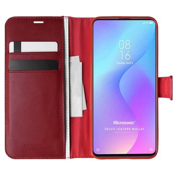 Microsonic Xiaomi Mi 9T Kılıf Delux Leather Wallet Kırmızı