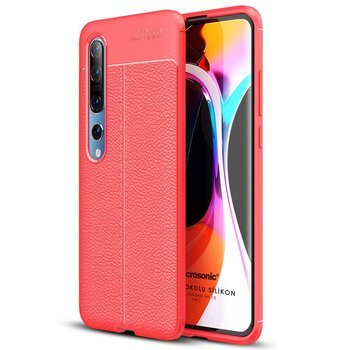 Microsonic Xiaomi Mi 10 Pro Kılıf Deri Dokulu Silikon Kırmızı