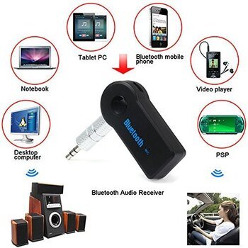 Mikrofonlu AUX Çıkışlı Araç İçi Bluetooth Kit (Dahili Micro SD Yuvası)