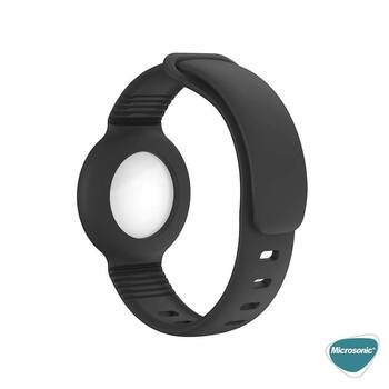 Microsonic Apple AirTag Silicone Sport Band Kordon Siyah