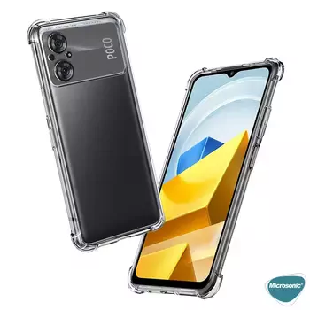 Microsonic Xiaomi Poco M5 Kılıf Anti Shock Silikon Şeffaf