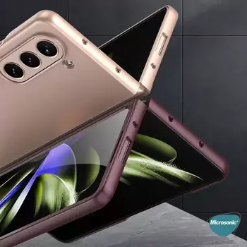 Microsonic Samsung Galaxy Z Fold 5 Kılıf Shape Hard Cover Gümüş