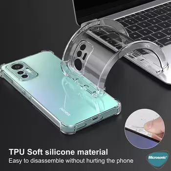 Microsonic Xiaomi Mi 12 Pro Kılıf Anti Shock Silikon Şeffaf