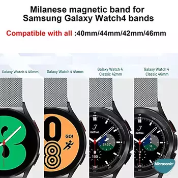 Microsonic Samsung Galaxy Watch 4 Classic 46mm Kordon Milano Loop Siyah