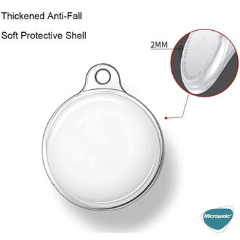 Microsonic Apple AirTag Kılıf Transparent Soft  Şeffaf