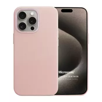 Microsonic Apple iPhone 15 Pro Kılıf Metalist Leather Pembe