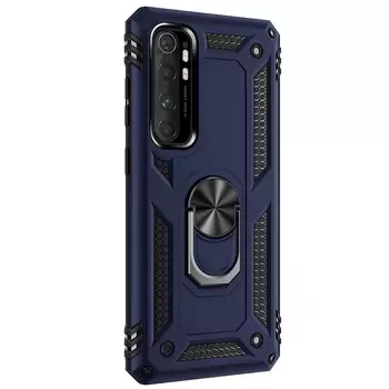 Microsonic Xiaomi Mi Note 10 Lite Kılıf Military Ring Holder Lacivert