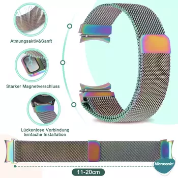 Microsonic Samsung Galaxy Watch 4 44mm Kordon Milano Loop Çok Renkli