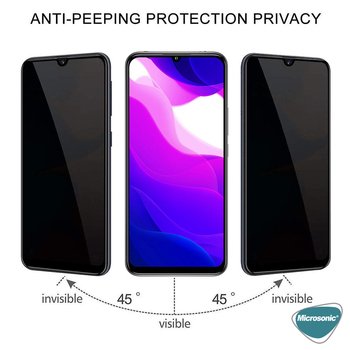 Microsonic Xiaomi Mi 10 Lite Invisible Privacy Kavisli Ekran Koruyucu Siyah