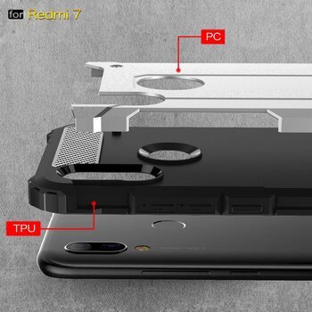 Microsonic Xiaomi Redmi 7 Kılıf Rugged Armor Kırmızı