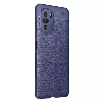 Microsonic Xiaomi Redmi K40 Pro Kılıf Deri Dokulu Silikon Lacivert