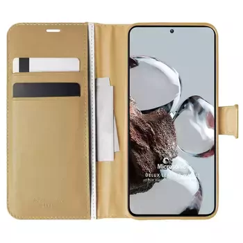 Microsonic Xiaomi Mi 12T Pro Kılıf Delux Leather Wallet Gold