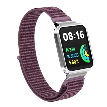 Microsonic Xiaomi Poco Watch Hasırlı Kordon Woven Sport Loop Mor
