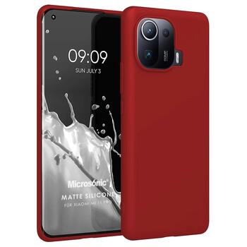 Microsonic Xiaomi Mi 11 Pro Kılıf Matte Silicone Kırmızı