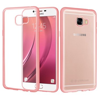 CaseUp Samsung Galaxy C7 Lazer Kesim Silikon Kılıf Rose Gold