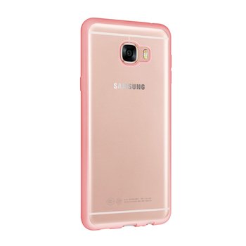 CaseUp Samsung Galaxy C7 Lazer Kesim Silikon Kılıf Rose Gold