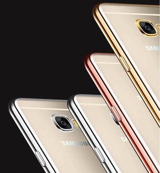 CaseUp Samsung Galaxy C7 Lazer Kesim Silikon Kılıf Gold