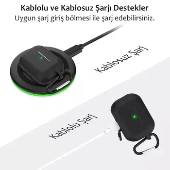 Microsonic Apple AirPods Pro Askılı Mat Silikon Kılıf Beyaz