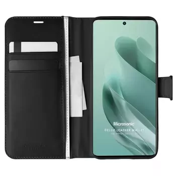 Microsonic Infinix Zero 30 4G Kılıf Delux Leather Wallet Siyah
