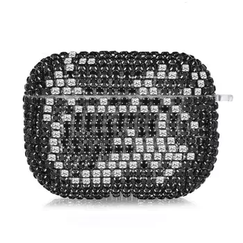 Microsonic Airpods 4.Nesil / ANC Kılıf Diamond Swarovski Görünümlü Taşlı Siyah