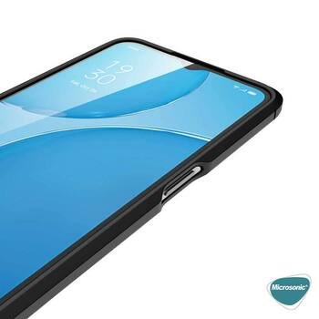 Microsonic Oppo A16 Kılıf Deri Dokulu Silikon Siyah