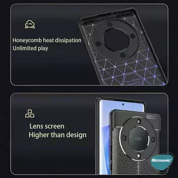 Microsonic Honor X9A Kılıf Deri Dokulu Silikon Siyah