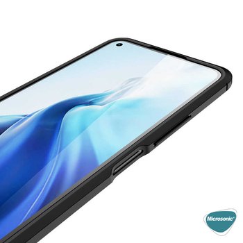 Microsonic Xiaomi Mi 11 Lite Kılıf Deri Dokulu Silikon Siyah