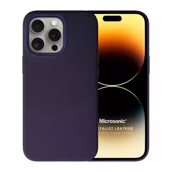 Microsonic Apple iPhone 14 Pro Kılıf Metalist Leather Mor