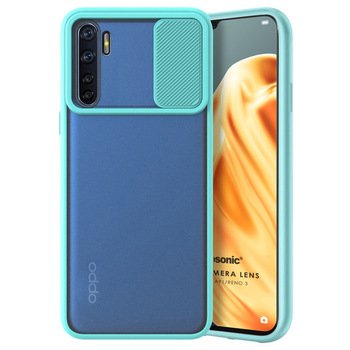 Microsonic Oppo Reno 3 Kılıf Slide Camera Lens Protection Turkuaz