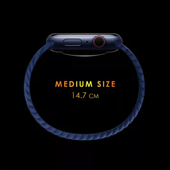Microsonic Apple Watch SE 3 44mm Kordon, (Medium Size, 147mm) Knitted Fabric Single Loop Kahverengi