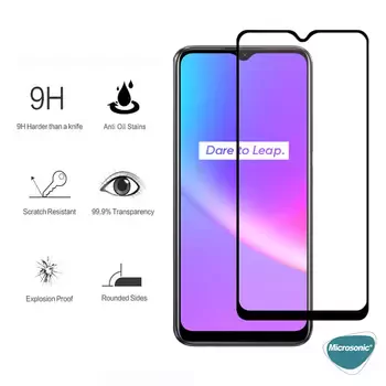 Microsonic Oppo A38 Tam Kaplayan Temperli Cam Ekran Koruyucu Siyah