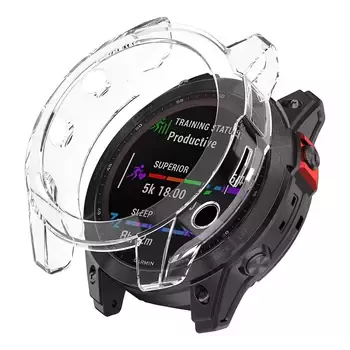 Microsonic Garmin Fenix 7X Sapphire Solar Kılıf 360 Full Round Soft Silicone Şeffaf